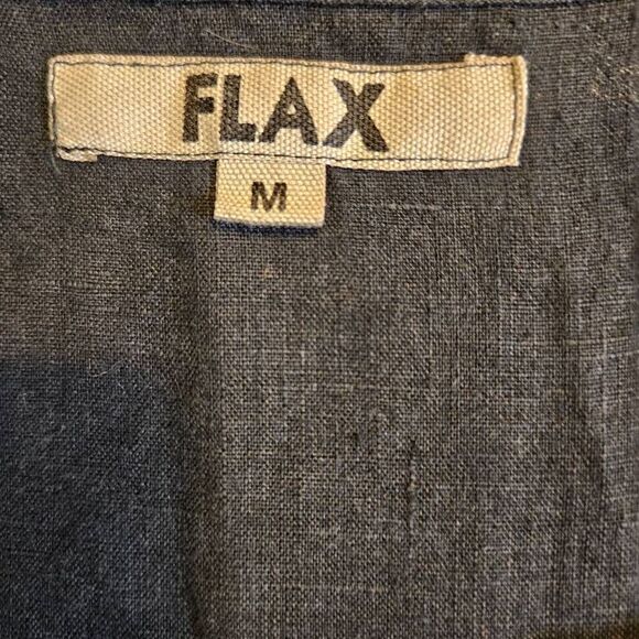 Flax dress, black linen midi. Size M. - Picture 4 of 6